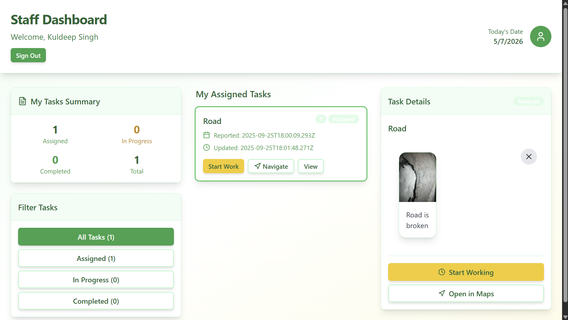 Staff Dashboard